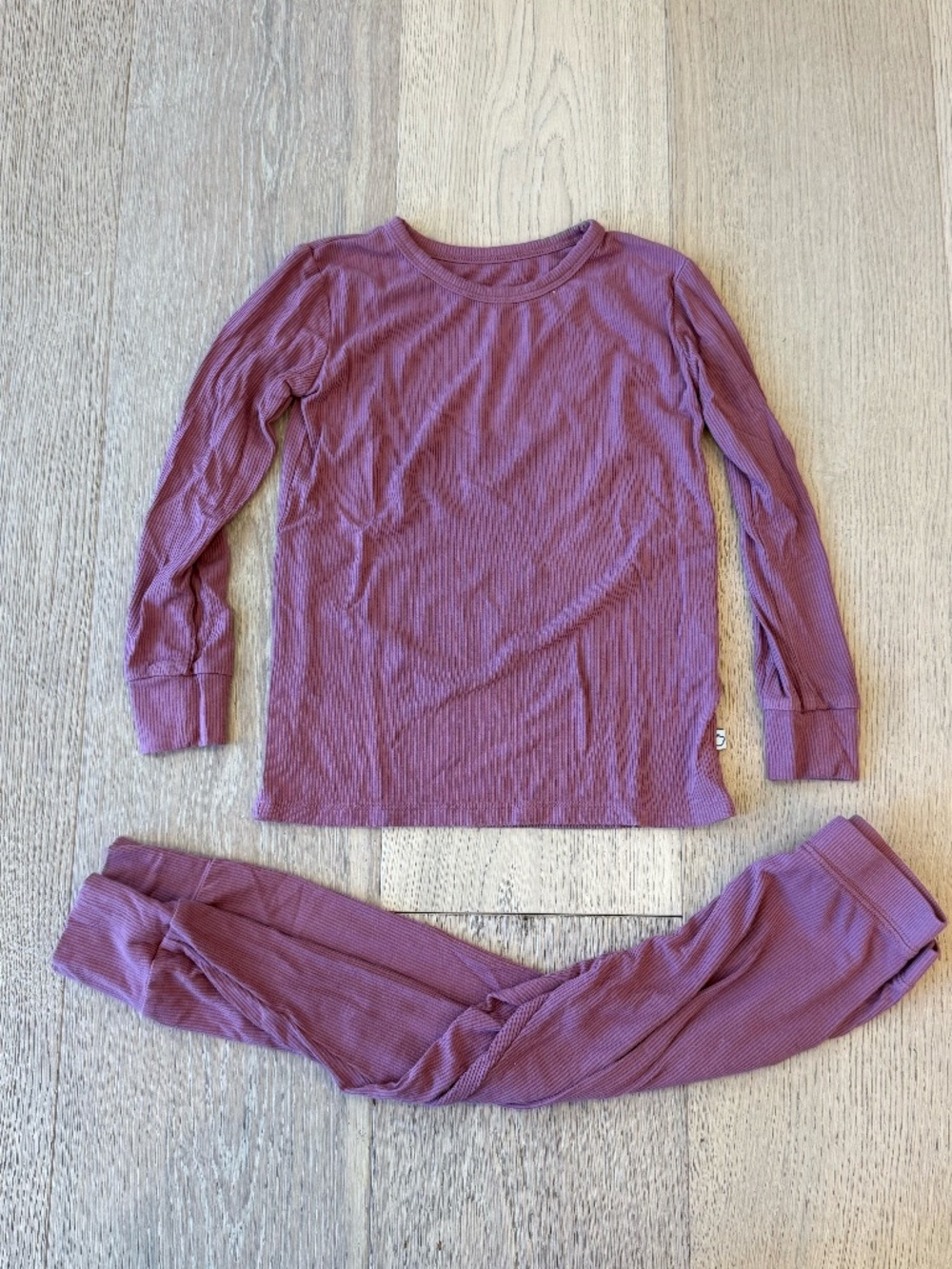 Monkeeroos Ribbed Bamboo Pajama Set | Mauve Dusty Rose | Size 6Y | EUC